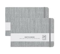 PATIKIL 8.3x5.5" Watercolor Sketchbook, 2Pcs 24 Sheet 300GSM/203lb Watercolor Paper Sketchbooks Acid Free Watercolor Journal Hardcover Artists Paper Pads for Painting, Dark Gray