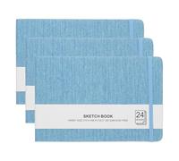 PATIKIL 8.3x5.5" Watercolor Sketchbook, 3Pcs 24 Sheet 300GSM/203lb Watercolor Paper Sketchbooks Acid Free Watercolor Journal Hardcover Artists Pads for Painting, Blue
