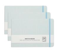 PATIKIL 8.3x5.5" Watercolor Sketchbook, 3Pcs 24 Sheet 300GSM/203lb Watercolor Paper Sketchbooks Acid Free Watercolor Journal Hardcover Artists Pads for Painting, Light Green