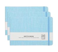 PATIKIL 8.3x5.5" Watercolor Sketchbook, 3Pcs 24 Sheet 300GSM/203lb Watercolor Paper Sketchbooks Acid Free Watercolor Journal Hardcover Artists Pads for Painting, Light Blue