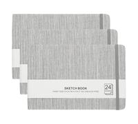 PATIKIL 8.3x5.5" Watercolor Sketchbook, 3Pcs 24 Sheet 300GSM/203lb Watercolor Paper Sketchbooks Acid Free Watercolor Journal Hardcover Artists Pads for Painting, Light Gray