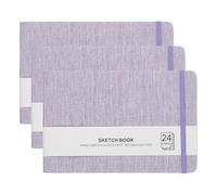 PATIKIL 8.3x5.5" Watercolor Sketchbook, 3Pcs 24 Sheet 300GSM/203lb Watercolor Paper Sketchbooks Acid Free Watercolor Journal Hardcover Artists Pads for Painting, Light Purple