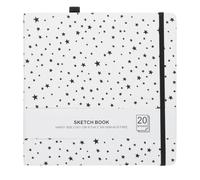 PATIKIL 8.3x8.3" Watercolor Sketchbook, 20 Sheet 300GSM/203lb Watercolor Paper Sketchbooks Acid Free Watercolor Journal Hardcover Artists Paper Pads with Pen Holder, White Star