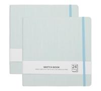 PATIKIL 8.3x8.3" Watercolor Sketchbook, 2Pcs 24 Sheet 300GSM/203lb Watercolor Paper Sketchbooks Acid Free Watercolor Journal Hardcover Artists Pads for Painting, Light Green