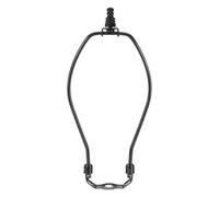 PATIKIL 8.5 Inch Lamp Harp Kit with 1" Tall Iron Finial, 1 Set Heavy Duty Bracket with Standard Saddle & Finial Detachable Shade Holder for Table Floor Lamps, Black