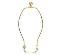 PATIKIL 8.5 Inch Lamp Harp Kit with 17.5mm Solid Brass Ball Finial, 1 Set Heavy Duty Bracket with Standard Saddle & Finial Detachable Shade Holder for Table Floor Lamps, Gold