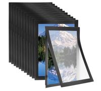 PATIKIL 8.5 x 11 Inch Magnetic Sign Holder, 12Pcs Self-Adhesive Soft Magnetic Border Wall Mount PVC Picture Frames Document Holder for Wall Window Home Office Store Poster, Black