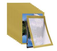 PATIKIL 8.5 x 11 Inch Magnetic Sign Holder, 12Pcs Self-Adhesive Soft Magnetic Border Wall Mount PVC Picture Frames Document Holder for Wall Window Home Office Store Poster, Gold
