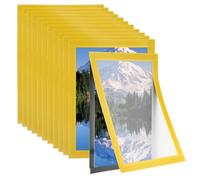 PATIKIL 8.5 x 11 Inch Magnetic Sign Holder, 12Pcs Self-Adhesive Soft Magnetic Border Wall Mount PVC Picture Frames Document Holder for Wall Window Home Office Store Poster, Yellow