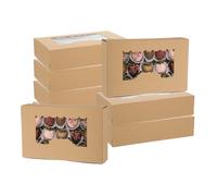 PATIKIL 8.5 x 5.3 x 2 Kraft Bakery Boxes, 30 Pack Homemade Rectangle Soap Candy Favor Treat Cookie Boxes with Window for Pastry Candy DIY Craft Gift Giving Packaging