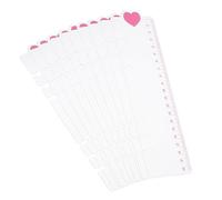 PATIKIL 8.7"x2.2" Bookmark Ruler, 10 Pack Snap-in Ruler Page Marker Book Mark Measuring Tools for 6-Hole Binder Notebook, Pink Heart Shape