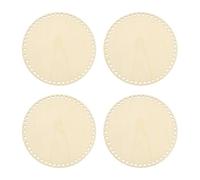 PATIKIL 8" Diameter Crochet Basket Bottom, 4Pcs Round Blank Crochet Knitting Wooden Base for DIY Craft Weaving Basket Making Supplies Home Decoration, Wood Color