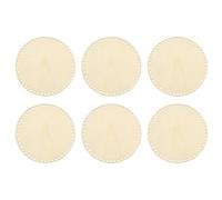 PATIKIL 8" Diameter Crochet Basket Bottom, 6Pcs Round Blank Crochet Knitting Wooden Base for DIY Craft Weaving Basket Making Supplies Home Decoration, Wood Color