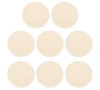 PATIKIL 8" Diameter Crochet Basket Bottom, 8Pcs Round Blank Crochet Knitting Wooden Base for DIY Craft Weaving Basket Making Supplies Home Decoration, Wood Color