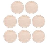 PATIKIL 8" Diameter Crochet Basket Bottom, 8Pcs Round Blank Crochet Knitting Wooden Base for DIY Craft Weaving Basket Making Supplies Home Decoration, Brown
