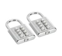 PATIKIL 8 Digit Button Combination Padlock, 2 Pack 4 Position Locking Mechanism Push Button Security Digital Lock for Gym Sports Locker Cabinet Toolbox, Silver Tone
