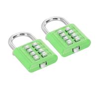 PATIKIL 8 Digit Button Combination Padlock, 2 Pack 4 Position Locking Mechanism Push Button Security Digital Lock for Gym Sports Locker Cabinet Toolbox, Green