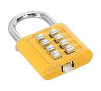 PATIKIL 8 Digit Button Combination Padlock, 4 Position Locking Mechanism Push Button Security Digital Lock for Gym Sports Locker Cabinet Toolbox, Yellow