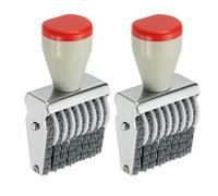 PATIKIL 8 Digit Number Roller Stamp, 2Pcs Adjustable Rubber Stamp Changeable Numerical Symbol Office Date for Business Creative Price Tag