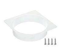 PATIKIL 8" Duct Connector Flange, Dryer Vent Wall Plate Square to Round Straight Ducting Plate for Air Heating Cooling Ventilation Exhaust Fan, White
