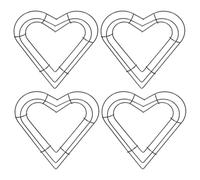 PATIKIL 8 Inch Christmas Wire Wreath Frame, 4 Pcs Metal Heart Shape Dream Catcher Rings Macrame Wreath Floral Hoop for Home Car DIY Craft Wedding Wall Hanging Decorations, Black