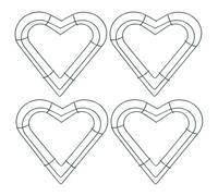 PATIKIL 8 Inch Christmas Wire Wreath Frame, 4 Pcs Metal Heart Shape Dream Catcher Rings Macrame Wreath Floral Hoop for Home Car DIY Craft Wedding Wall Hanging Decorations, Green