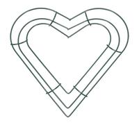 PATIKIL 8 Inch Christmas Wire Wreath Frame, Metal Heart Shape Dream Catcher Rings Macrame Wreath Floral Hoop for Home Car DIY Craft Wedding Wall Hanging Decorations, Green