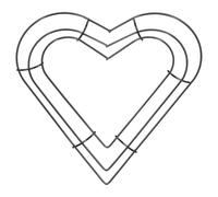 PATIKIL 8 Inch Christmas Wire Wreath Frame, Metal Heart Shape Dream Catcher Rings Macrame Wreath Floral Hoop for Home Car DIY Craft Wedding Wall Hanging Decorations, Black