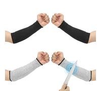 PATIKIL 8 Inch Cut Resistant Sleeve, 2 Pairs Arm Safety Protectors Sleeves Forearm Sleeve HPPE Level 5 Protection for Thin Skin and Bruising, XXS, Black/Gray