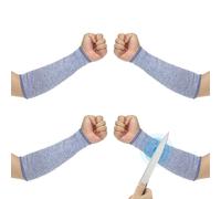 PATIKIL 8 Inch Cut Resistant Sleeve, 2 Pairs Arm Safety Protectors Sleeves Forearm Sleeve HPPE Level 5 Protection for Thin Skin and Bruising, XXS, Blue