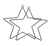 PATIKIL 8 Inch Dream Catcher Rings, 2 Pcs Metal Star Shape Macrame Wreath Floral Ring Hoop for Home DIY Craft Wedding Wall Hanging Decoration, Black