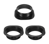 PATIKIL 8 Inch Duct Connector Flange, 3Pack Plastic Straight Pipe Flange Dryer Vent Connector for Air Heating Cooling Ventilation HVAC System, Black