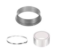 PATIKIL 8 Inch Duct Connector Flange, Galvanized Iron Straight Pipe Flange Dryer Vent Connector with Clamp for Air Heating Cooling Ventilation HVAC System, Silver