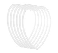 PATIKIL 8 Inch Heart Dream Catcher Rings, 6 Pcs Plastic Macrame Wreath Floral Ring Hoop for Home Car DIY Craft Wedding Wall Hanging Decorations, White