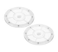 PATIKIL 8 Inch Heavy Rotating Swivel Stand, 2Pcs 360˚ Rotation Lazy Susan Turntable with Steel Ball Bearings for Model Base Rotating Plants TV Computers Monitors, Clear