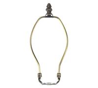 PATIKIL 8 Inch Lamp Harp Kit with 0.7" Tall Solid Zinc Alloy Finial, 1 Set Heavy Duty Bracket with Standard Saddle & Finial Detachable Shade Holder for Table Floor Lamps, Bronze