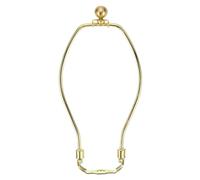 PATIKIL 8 Inch Lamp Harp Kit with 17.5mm Solid Brass Ball Finial, 1 Set Heavy Duty Bracket with Standard Saddle & Finial Detachable Shade Holder for Table Floor Lamps, Gold
