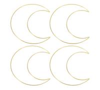 PATIKIL 8 Inch Moon Dream Catcher Rings, 4 Pcs Metal Christmas Macrame Wreath Floral Ring Hoop for Home Car DIY Craft Wedding Wall Hanging Decoration, Gold