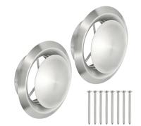 PATIKIL 8 Inch Round Ceiling Diffuser, 2pcs 304 Stainless Steel Adjustable Wall Air Vent Diffuser Vent Duct Cover Exhaust Supply for Kitchen Bathroom Garage