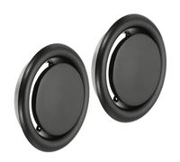 PATIKIL 8 Inch Round Ceiling Diffuser, 2pcs Metal Adjustable Wall Air Vent Diffuser Vent Duct Cover Exhaust Supply for Kitchen Bathroom Garage, Black