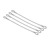 PATIKIL 8 Inch Safety Security Cable Wire, 4 Pack Stainless Steel 20cmx1.5mm Stage Lights Rope with Double Loop for DJ Lighting Luggage Lock