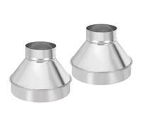 PATIKIL 8 Inch to 4 Inch Round Duct Reducer Increaser Connector, 2 Pcs Galvanized Steel Air Duct Adapter Pipe Fitting for Bathroom Kitchen Inline Ventilation Systems, Silver Tone