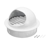 PATIKIL 8 Inch Vent Round Cover, Stainless Steel Exterior Wall Air Vent Louvered Soffit Vent Exhaust Outlet Hood for HVAC Ducting Exhaust Extractor Fan, White
