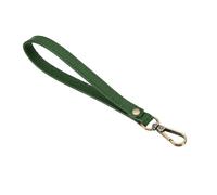 PATIKIL 8 Inch Wristlet Strap, PU Leather Wristlet Keychain Wrist Strap Replacement with Bronze Metal Key Ring Lock for Wallet Purse Key, Dark Green