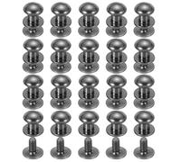 PATIKIL 8 mm Leather Rivets, 20 Sets Ball Head Stud Screw Back Round Head Button Chicago Screw Nipple Stud Rivet for Leather DIY Craft Handbag Belt Repairs, Black