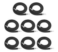 PATIKIL 8 Pack Black Velvet Stanchion Rope, 6 Ft Crowd Control Ropes Barrier Hanging Rope with Stainless Steel Silver Plated Hooks for Carpet Events Movie Theaters Opening Activities