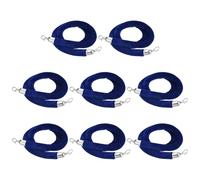 PATIKIL 8 Pack Blue Velvet Stanchion Rope, 5 Ft Crowd Control Ropes Barrier Hanging Rope with Stainless Steel Silver Plated Hooks for Carpet Events Movie Theaters Opening Activities