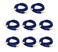 PATIKIL 8 Pack Blue Velvet Stanchion Rope, 5 Ft Crowd Control Ropes Barrier Hanging Rope with Stainless Steel Gold Plated Hooks for Carpet Events Movie Theaters Opening Activities