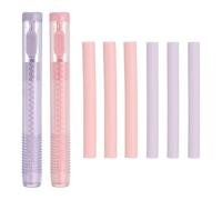 PATIKIL 8 Pack Erasers, Sliding Retractable Eraser Push Pull Cute Pencil Erasers Soft Large Easy to Clean with Plastic Sleeve for Sketching Drawing Artists Teacher Pencils, Pink Purple TPE