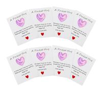 PATIKIL 8 Pack Pocket Hug Heart with Greeting Card, Pocket Hug Token Love Cards Cute A Little Resin Heart Shape Bulk for Friends Long Distance Relationship Gifts, Purple Pink